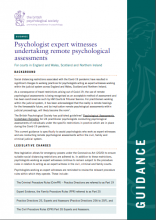 Psychologist expert witnesses undertaking remote psychological assessments: For courts in England and Wales, Scotland and Northern Ireland